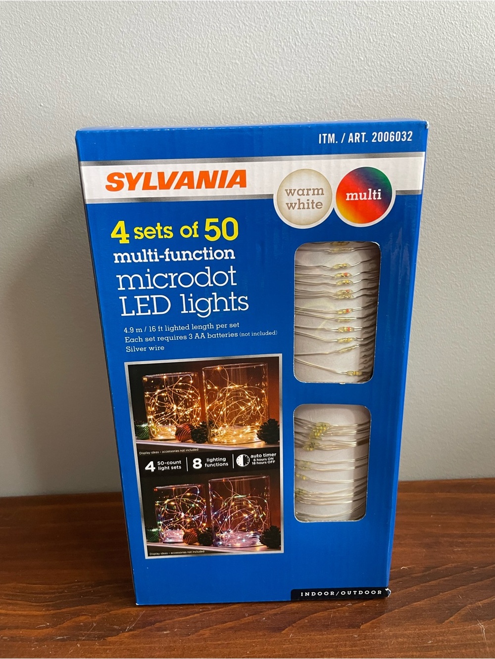 New Sylvania Warm White Multi-Function Microdot LED String Lights - 4 Sets of 50